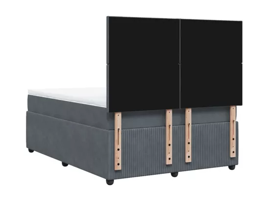 Sommier à lattes de lit et matelas Gris foncé 140x190cm Velours