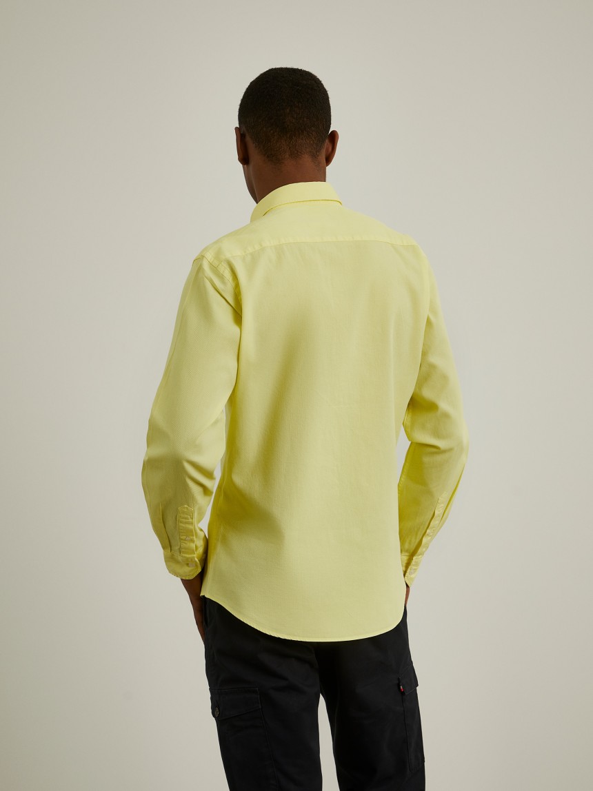 Camisa slim fit algodão garment dye