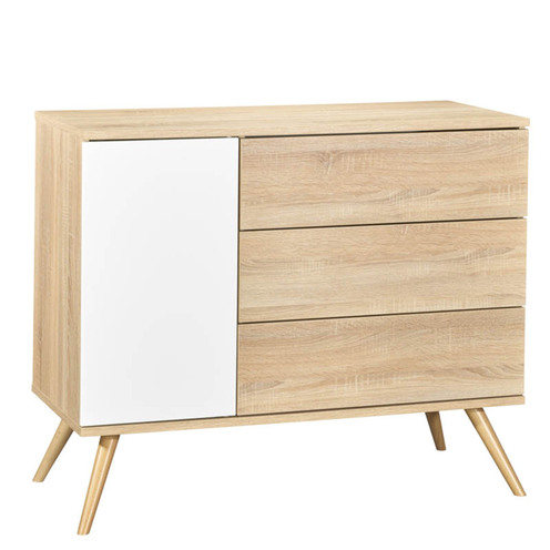 Chambre DUO Lit 120x60 + Commode Bois SEVENTIES - SAUTHON