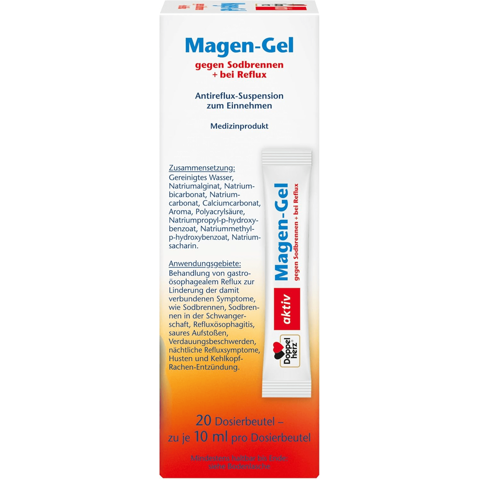 Magen-Gel gegen Sodbrennen + bei Reflux (20x10ml)