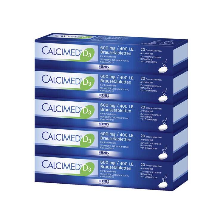 Calcimed D3 600 mg / 400 I.E. Brausetabletten, 100 St