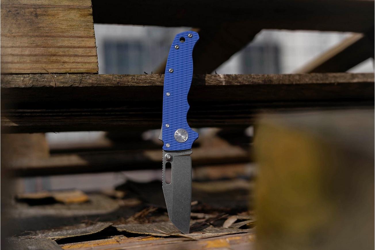 Demko Knives AD20.5 Shark-Lock CPM 20CV Shark Foot AD205-20CV-BLUG10-SF Blue G10, zakmes