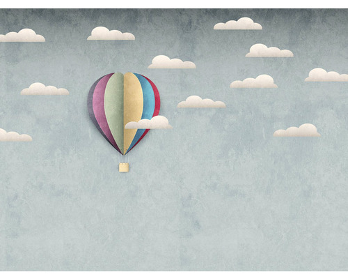 Vliesbehang 38301-1 De Muur Heteluchtballon en bewolkte lucht 7-delige set 371 x 280 cm