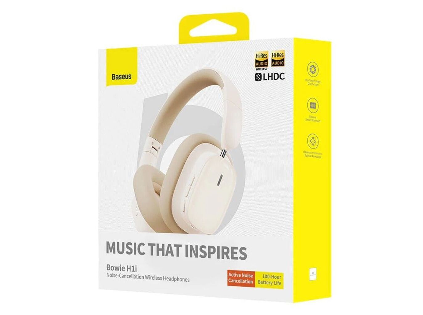 AUSCULTADORES WIRELESS BASEUS H1I ANC BRANCO