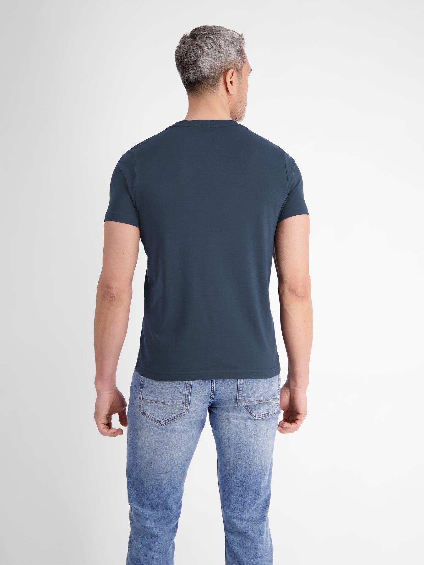 Unifarbenes T-Shirt mit Print