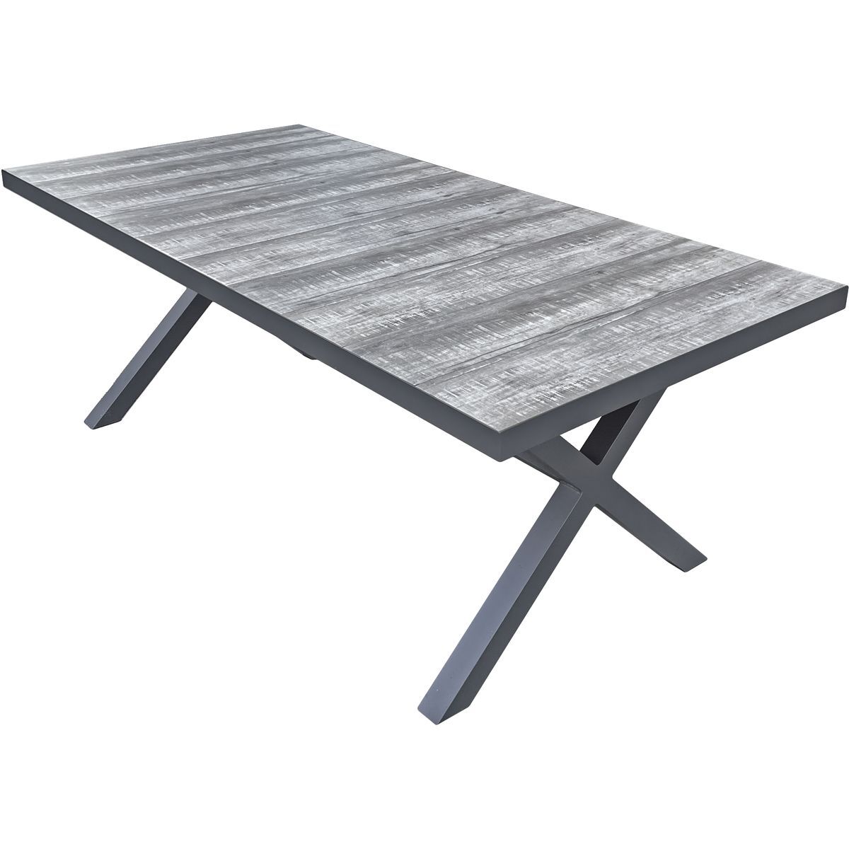 Gartentisch RANA - Eiche-Optik - grau - Keramik - 202x100 cm