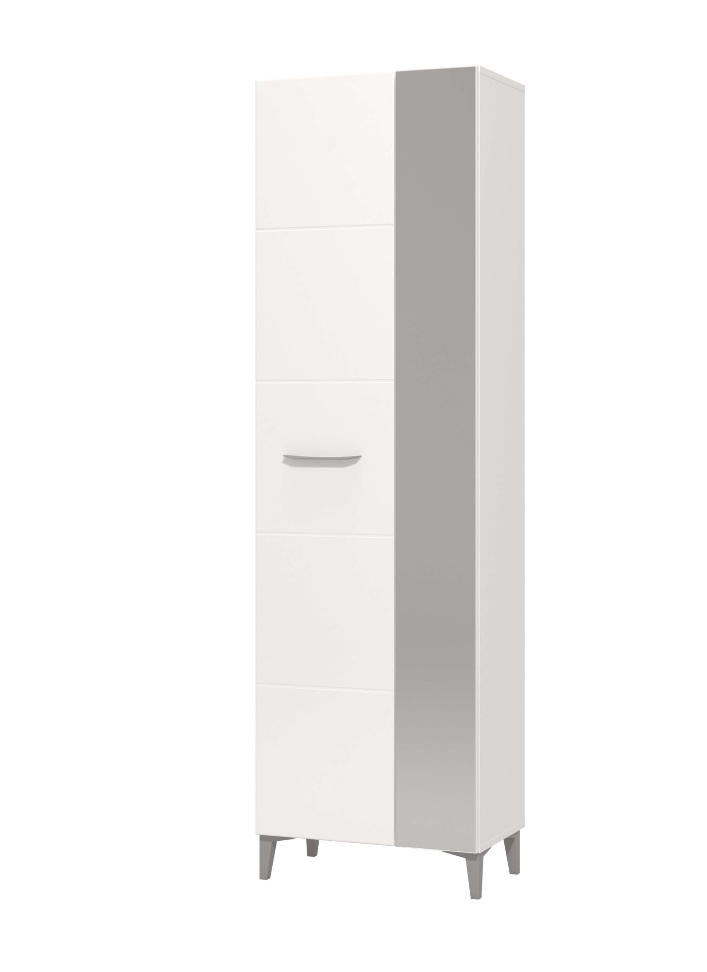 INOSIGN Garderobenschrank »Belfort, Kleiderschrank, Stauraumschrank, Flurschrank, Höhe 195 cm« in Opaque Weiss mit MDF-beschichtet Fronten, mit Spiegel