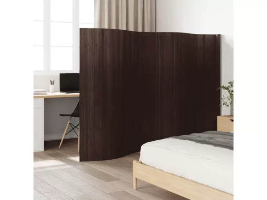 Cloison de séparation marron foncé 165x400 cm bambou
