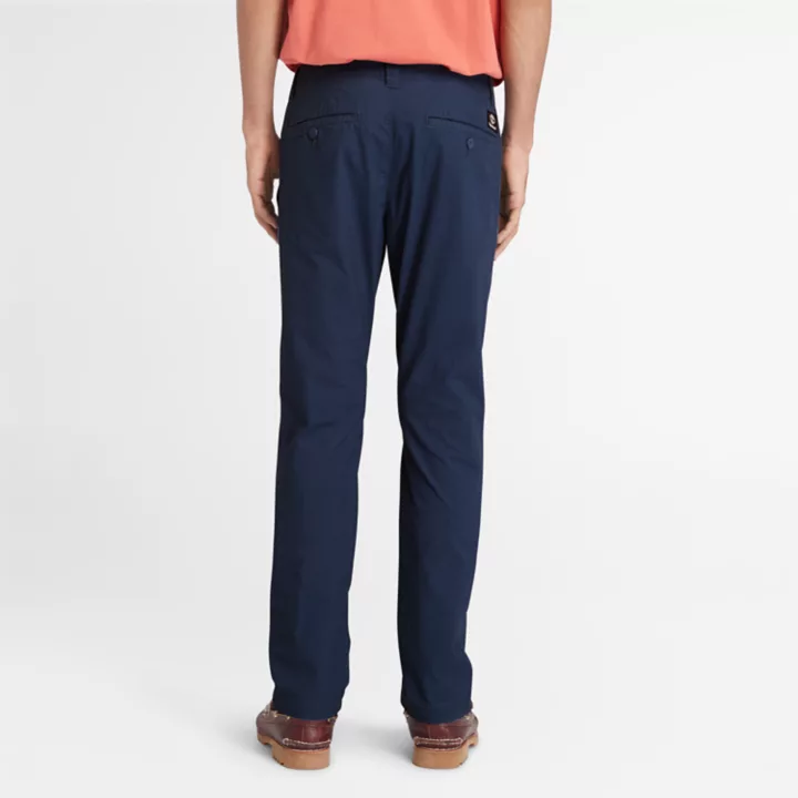 Chino en popeline pour homme en bleu marine
