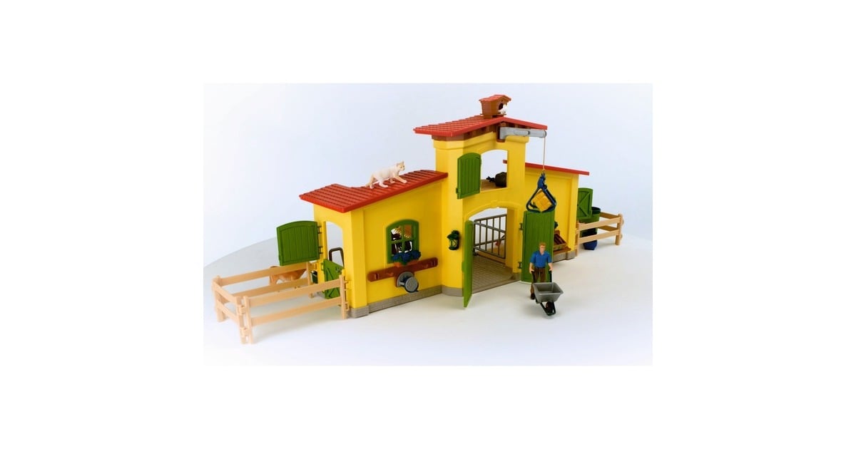 SchleichFarm World - Grote stal, geel speelfiguur