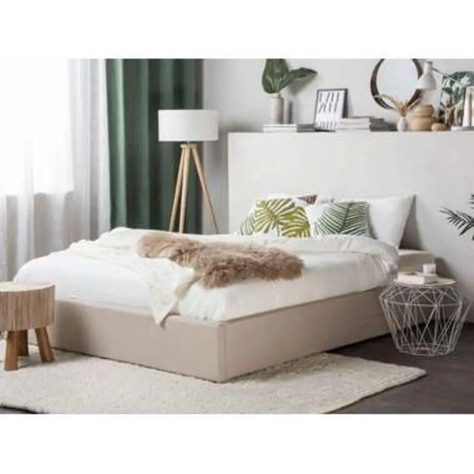 DINAN - Tweepersoonsbed - Beige - 140 x 200 cm - Polyester