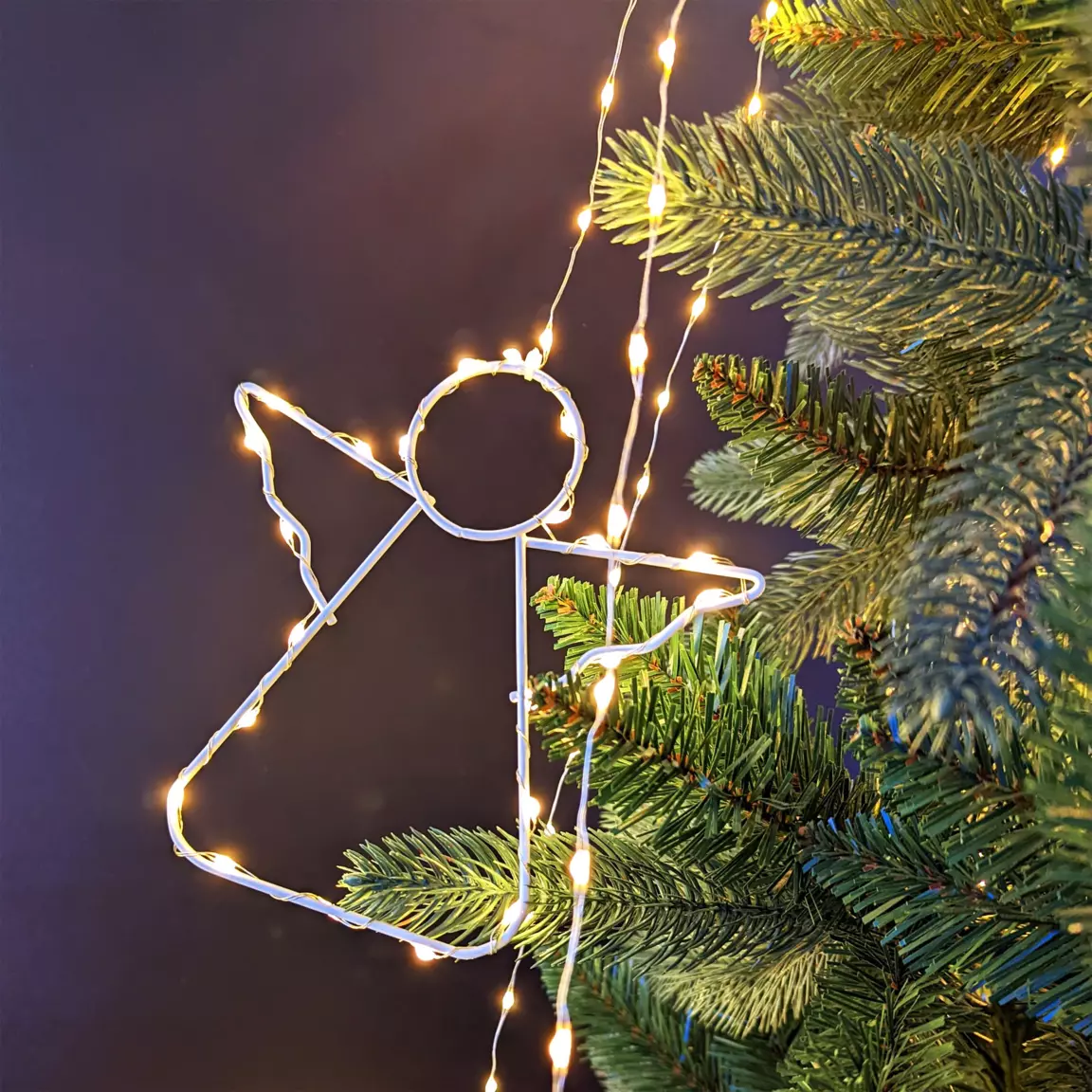 Rideau pour sapin Micro Led H2,10 m 762 LED Ange Blanc très chaud