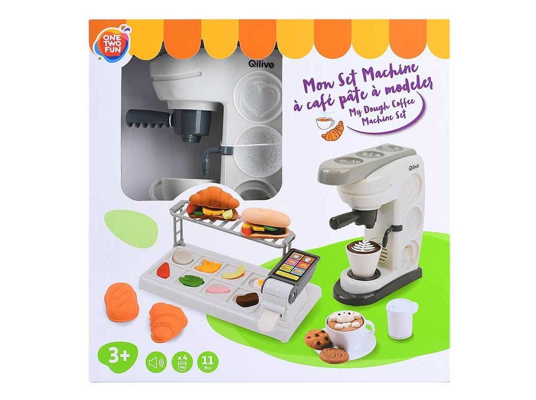 PASTELARIA E MÁQUINA DE CAFÉ COM PASTA DE MOLDAR ONE TWO FUN
