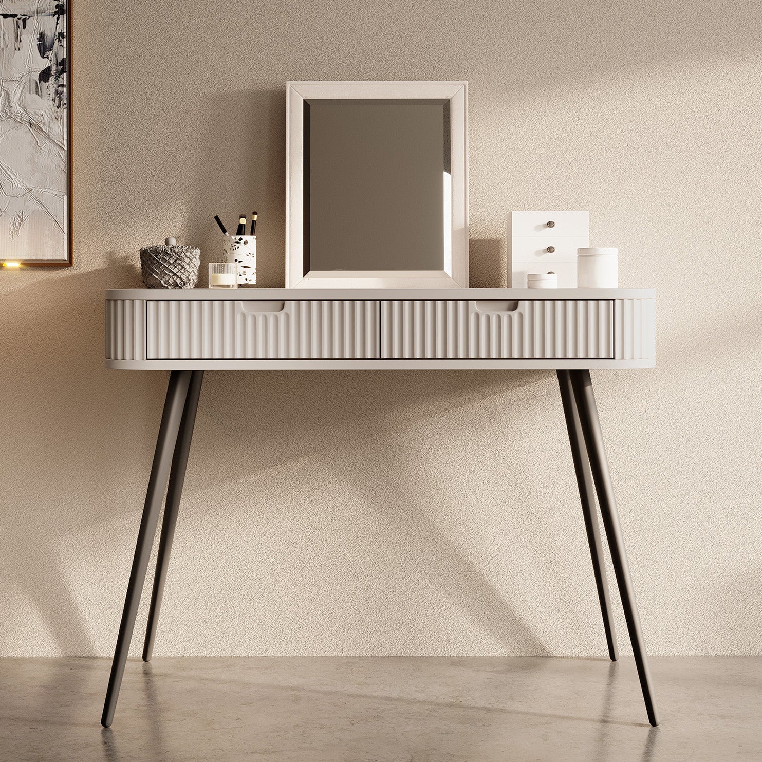 Meubella - Kaptafel Zakari - Beige - 103 cm