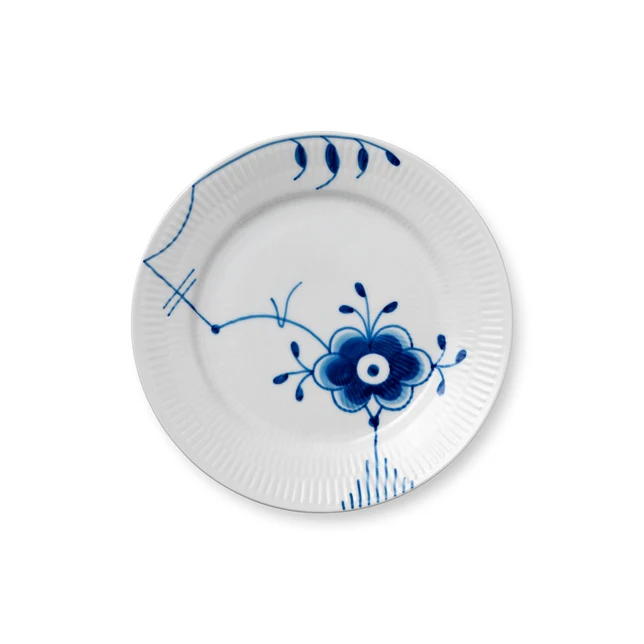 Royal Copenhagen  Blå Mega riflet tallerken, deko 6 - 19 cm.