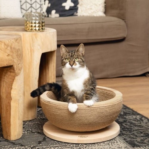 Cesta arranhadora para gato marrom