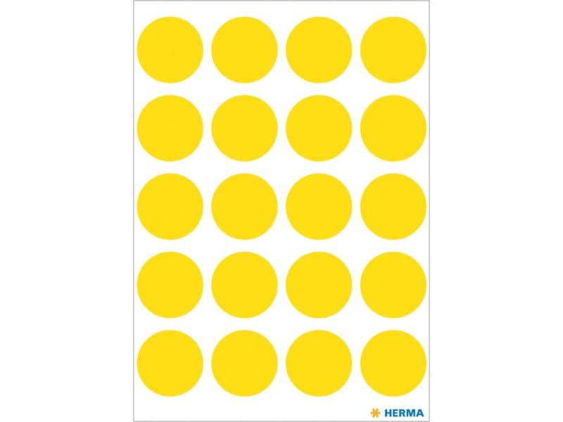 Herma Stickers Klebepunkte Vario Ø 19 mm, Gelb Markierungspunkte Sticker