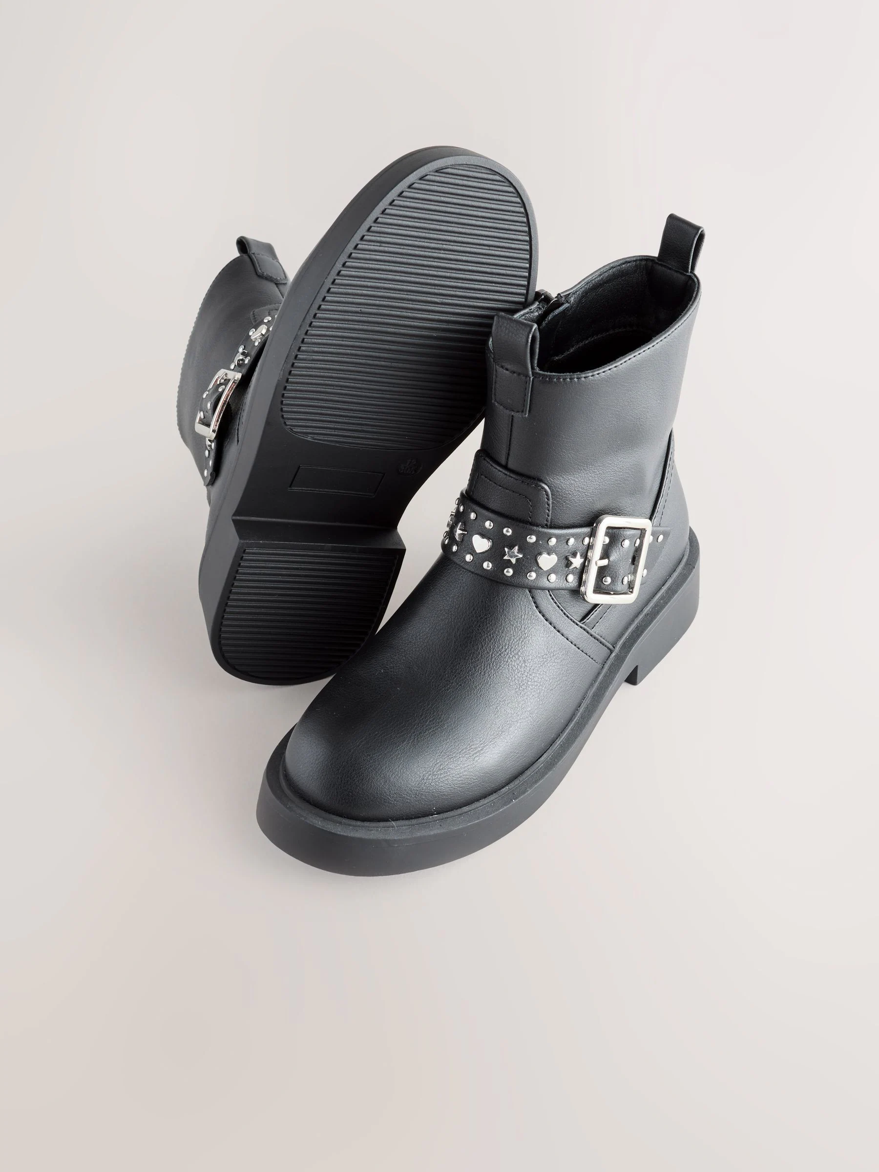 Zwart - Studded Biker Boots
