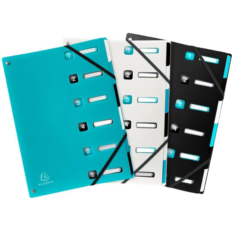 Trieur extensible 6 positions PP recyclé Titane - Couleurs assorties