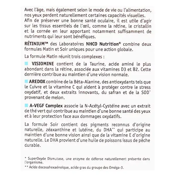 NHCO Rétinium 28 gélules + 28 capsules