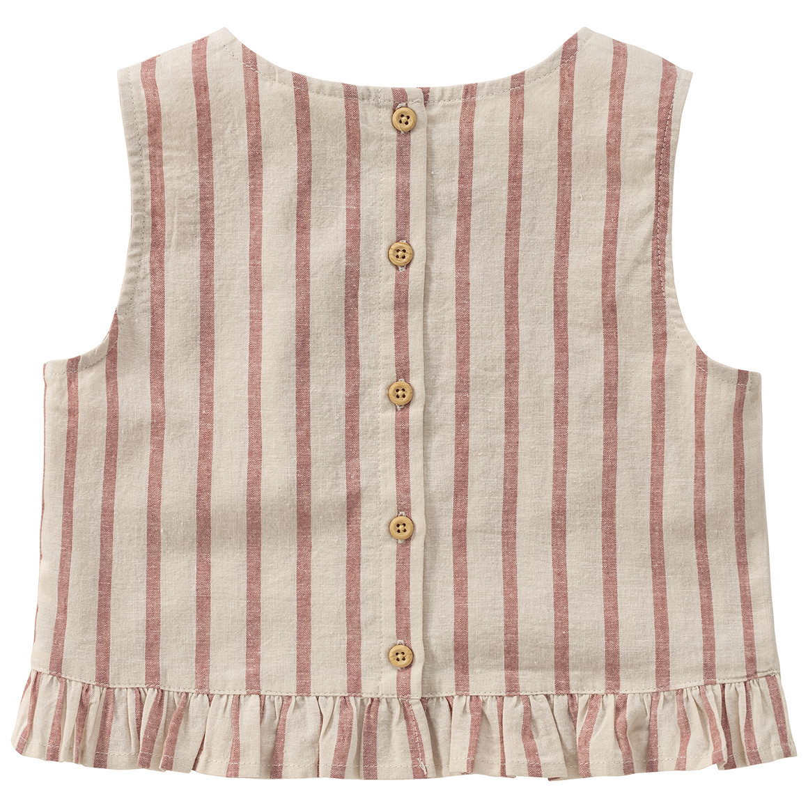 Topolino Pure Collection Mädchen Leinen-Top mit Streifen beige / rosa