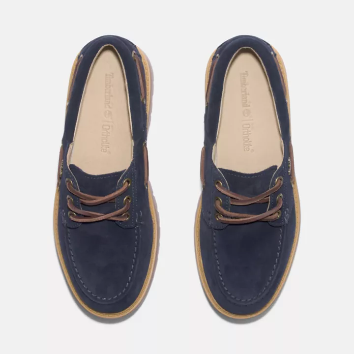 Chaussure bateau Timberland C.F. Stead Indigo Suede Stone Street pour femme en bleu foncé