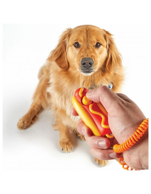 Brightkins Clicker Hot Dog - Hondenopvoeding - Oranje Rood