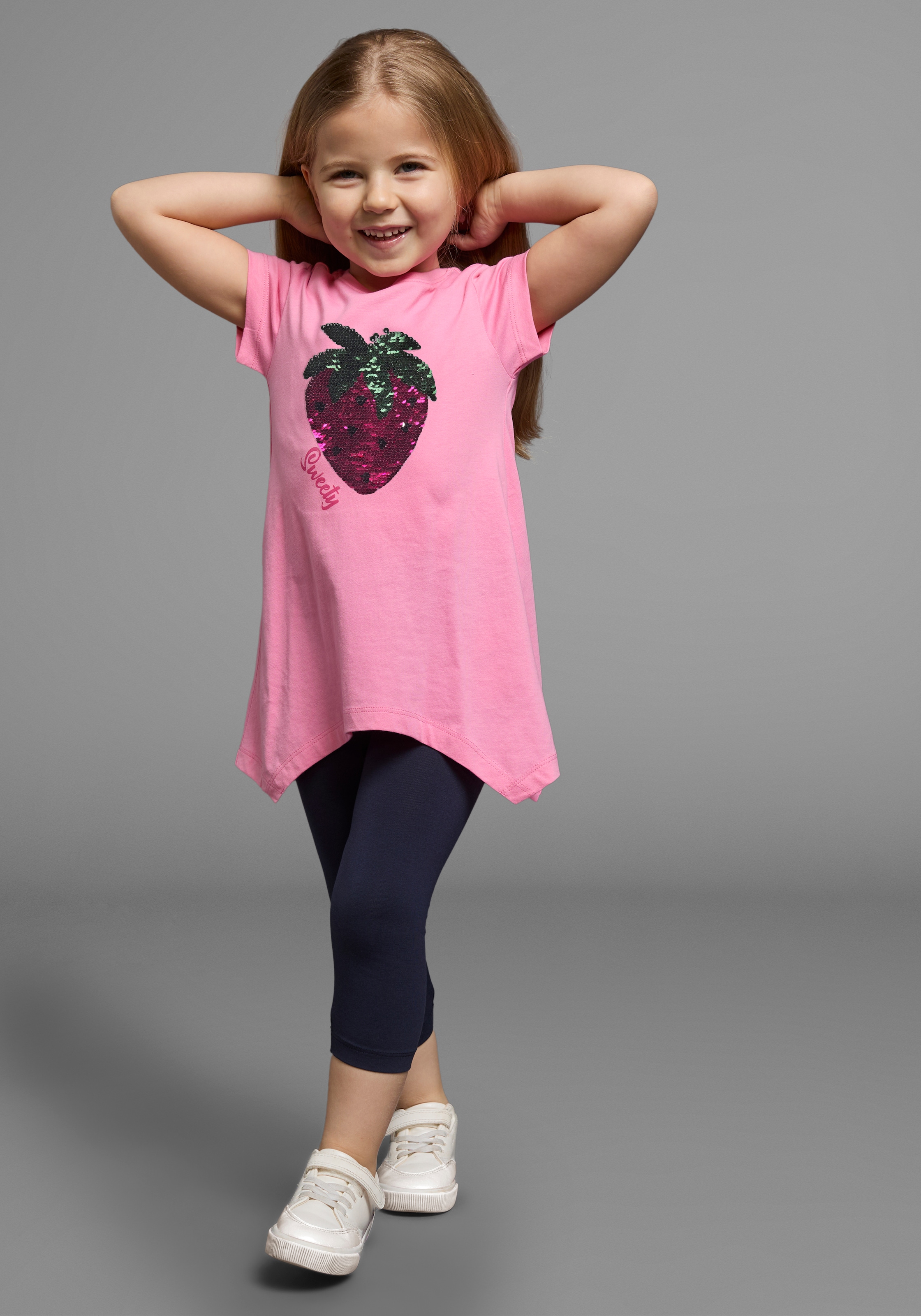 KIDSWORLD Shirt & Leggings »2tlg. Set T-Shirt + Leggings mit Wendepailletten«, 2 Stk. in 2 Farbvarianten zu tragen
