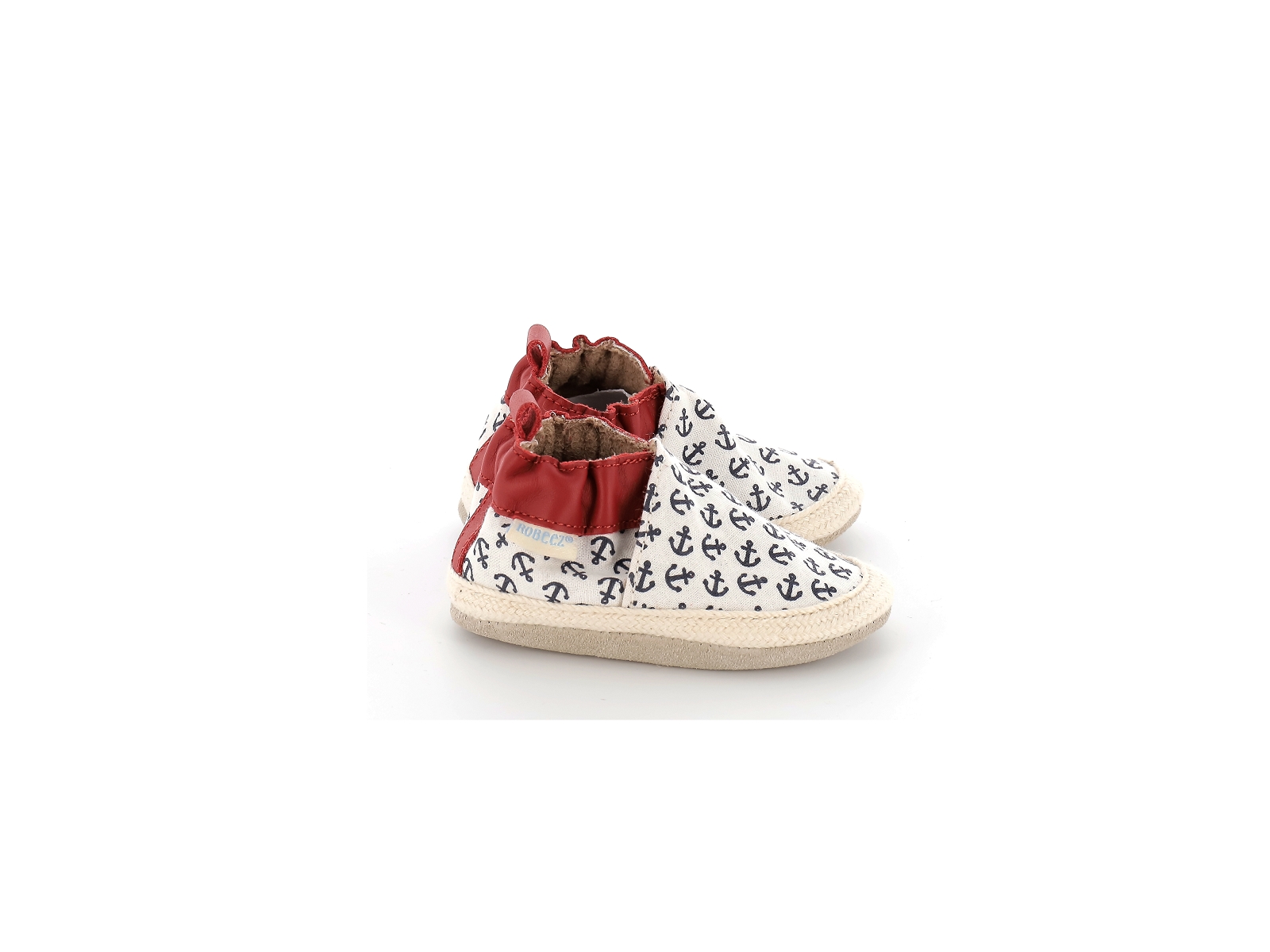 Robeez-SUNNY CAMP Textile Blanc Cerise