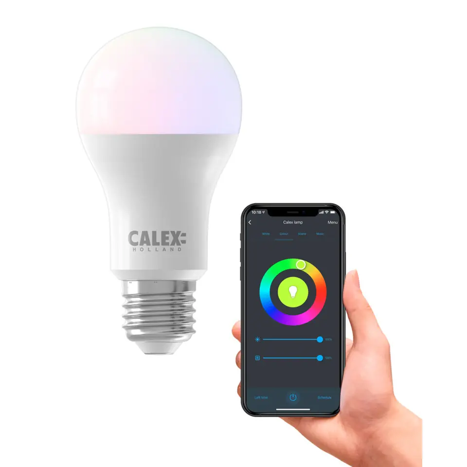 Calex Smart LED-standaardlamp RGB - wit - 8,5W