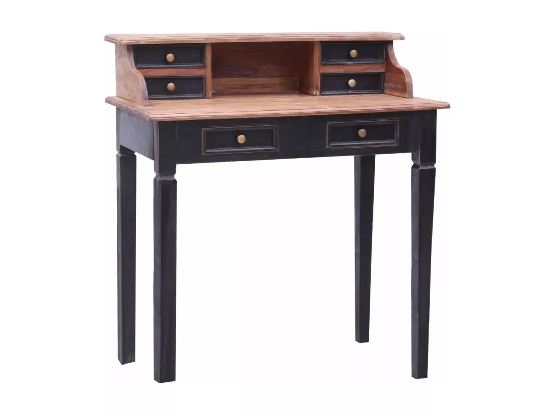 Bureau d'écriture et tiroirs 90x50x101 cm bois massif d'acajou