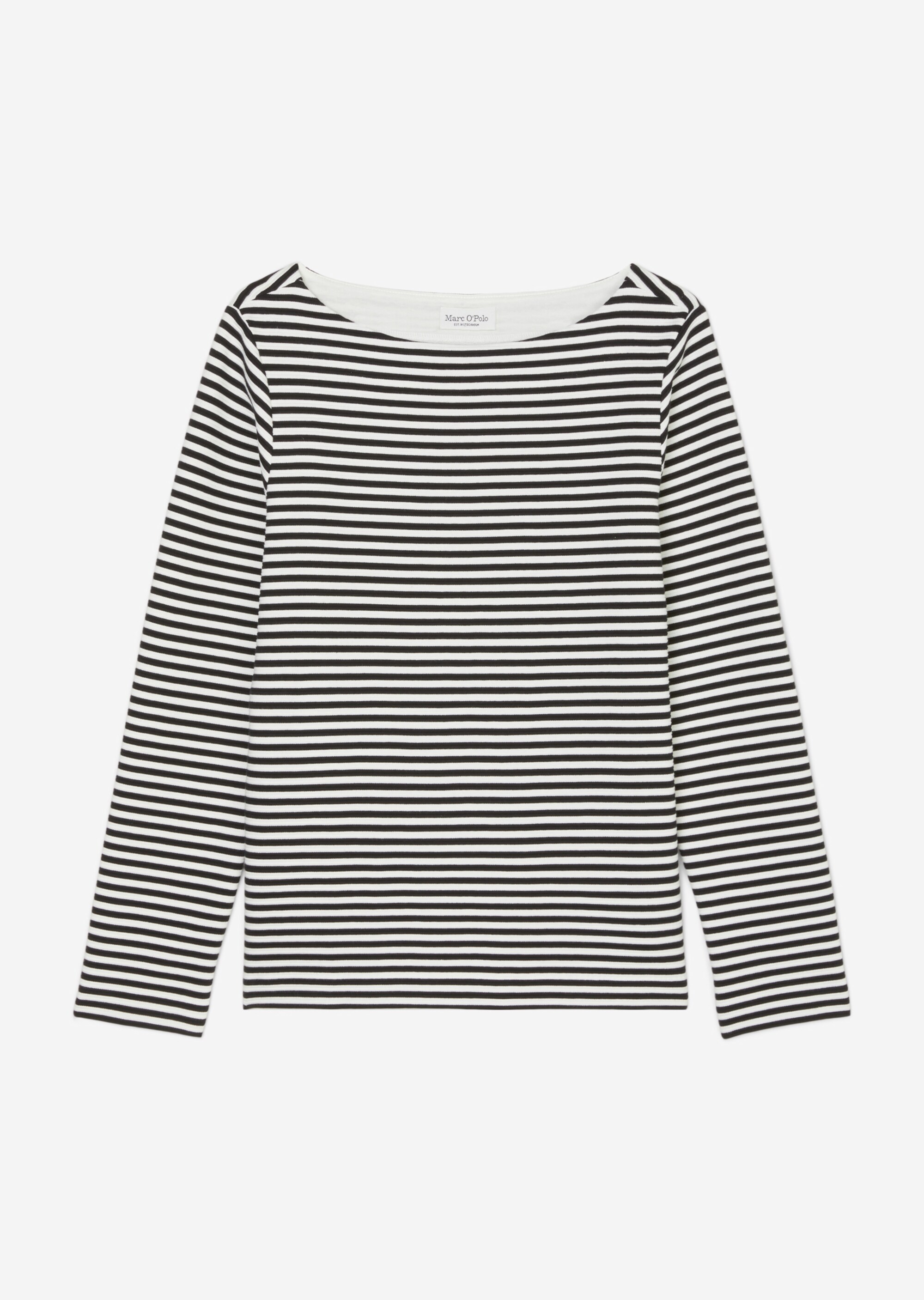 Streifen-Longsleeve regularaus Ottoman-Jersey