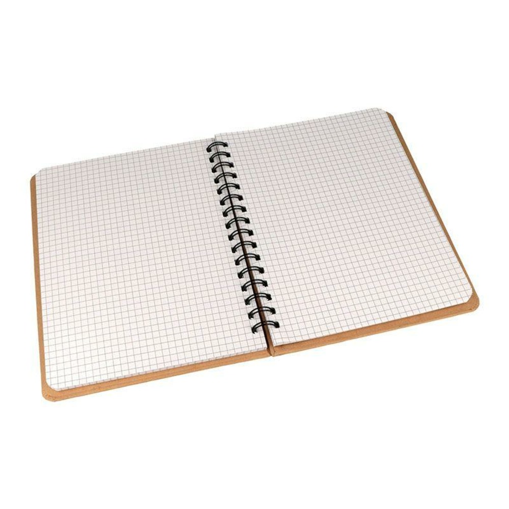 Carnet de notes kraft quadrillé avec spirales