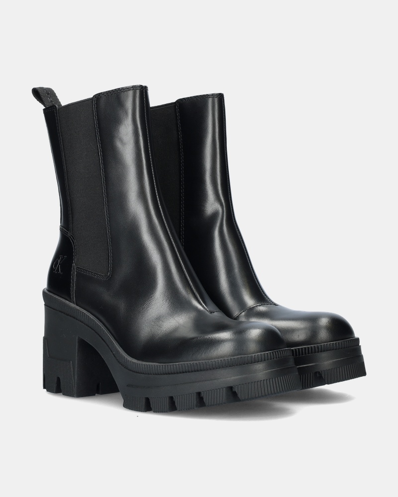 Calvin Klein Chunky Heeled Chelsea Chelseaboots  - zwart