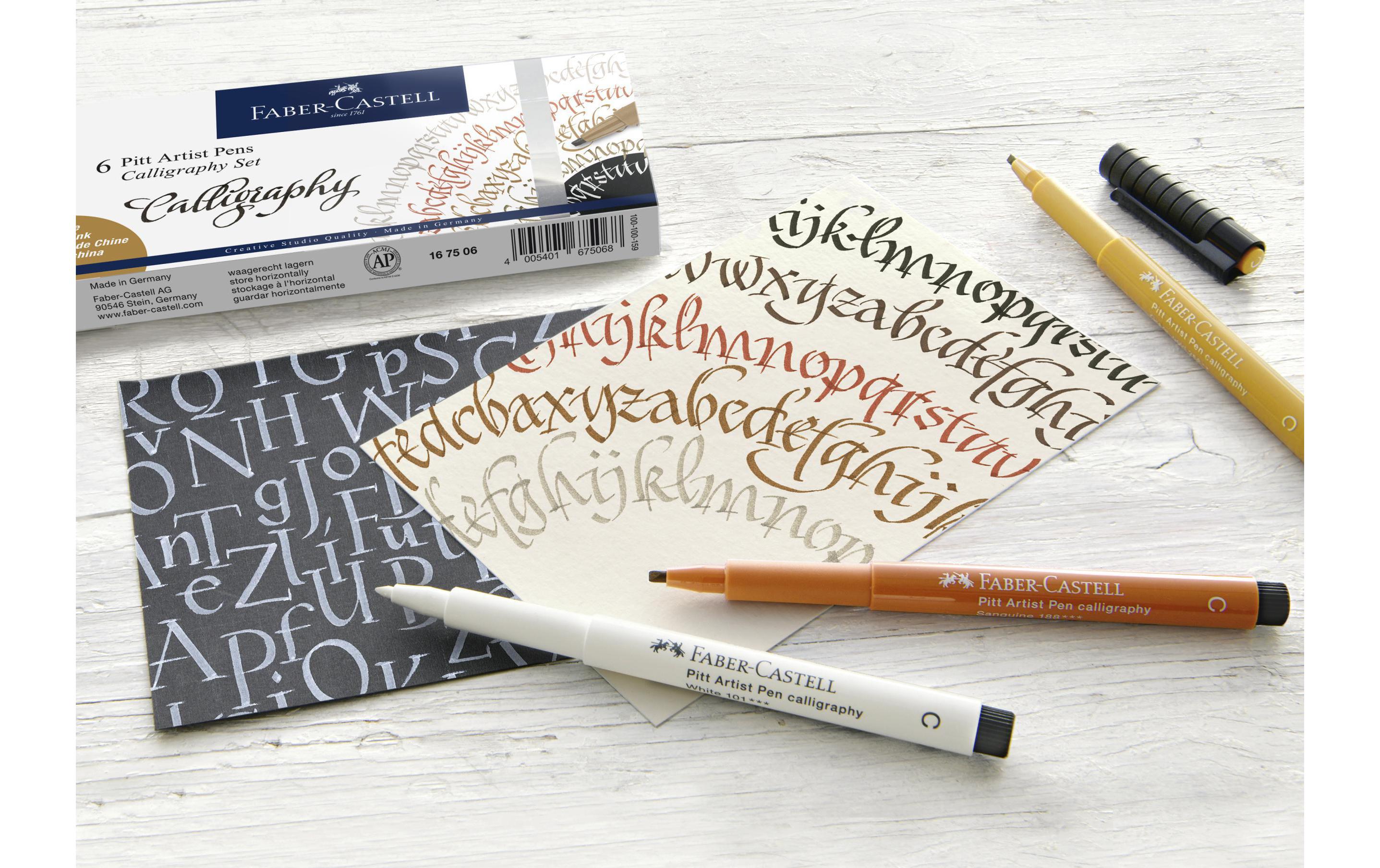 Tuschestift Pitt Artist Pen Calligraphy Classic 4er EtuiKalligrafie Stift