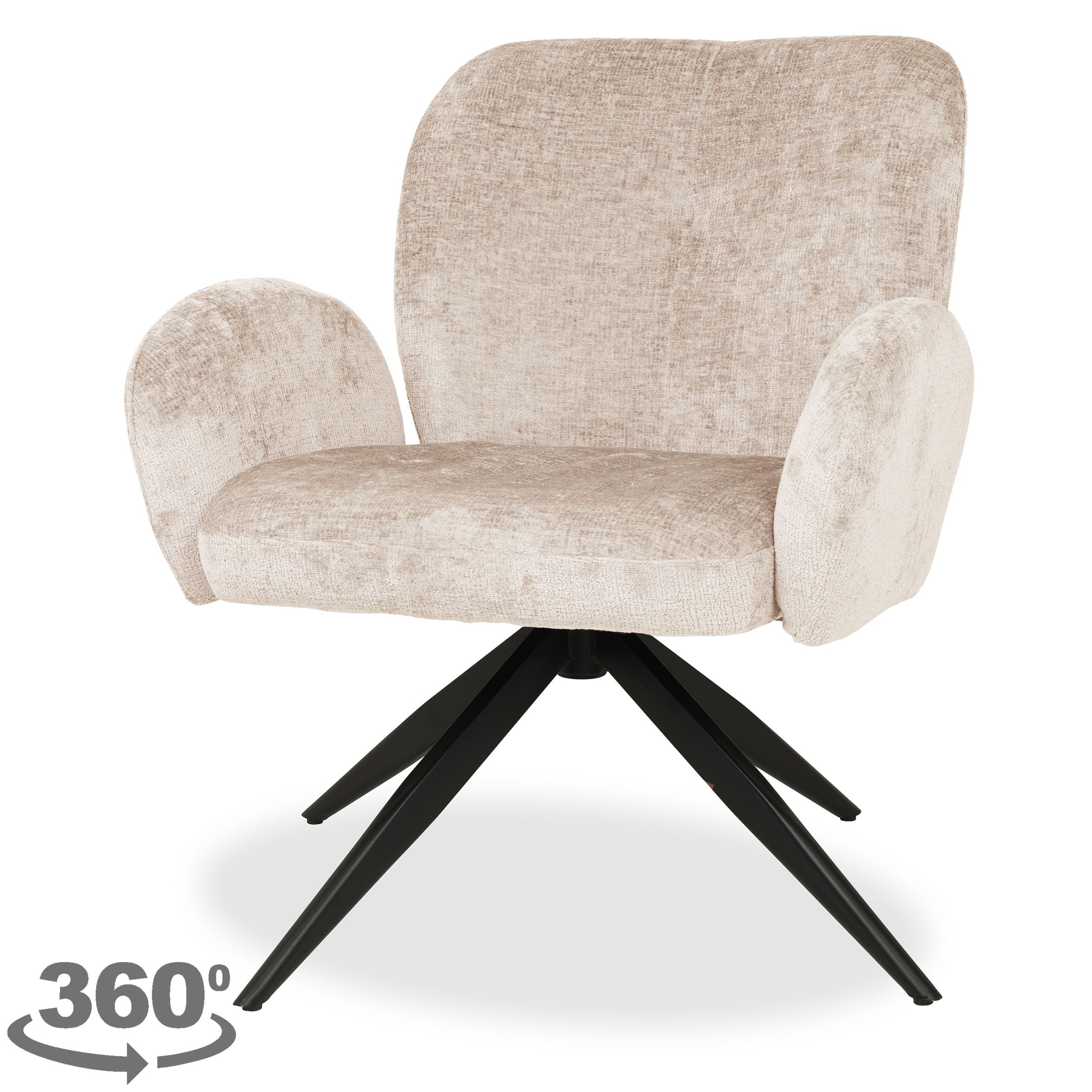 Draaifauteuil Ivory Bobby B58.5 x D63 x H84.5 cm