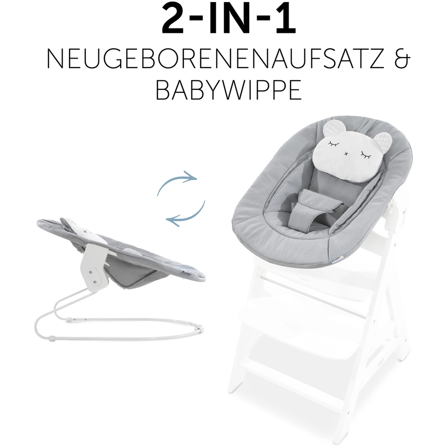 Hauck Babyaufsatz Alpha Bouncer 2in1 Pastel Bear Light Grey