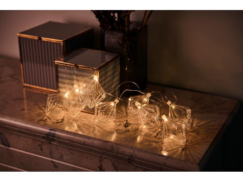 Sirius LED-Lichterkette Nellie, 8 LED, 1.5 m, Transparent LED Lichterkette in Diamentenform