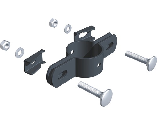 Dubbele klem 7016 voor palen ⌀34 mm verzinkt antraciet