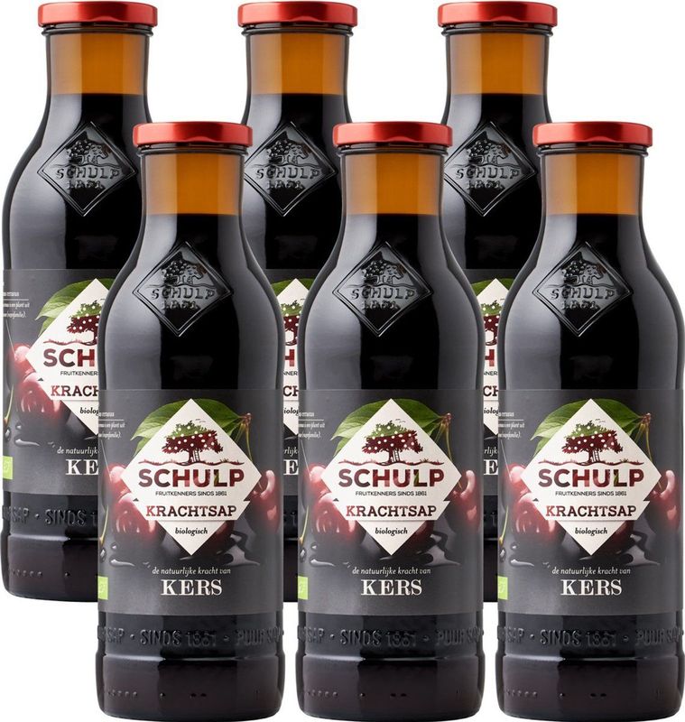 Schulp - Kersensap Puur - Biologisch - 6 x 0,75 Liter