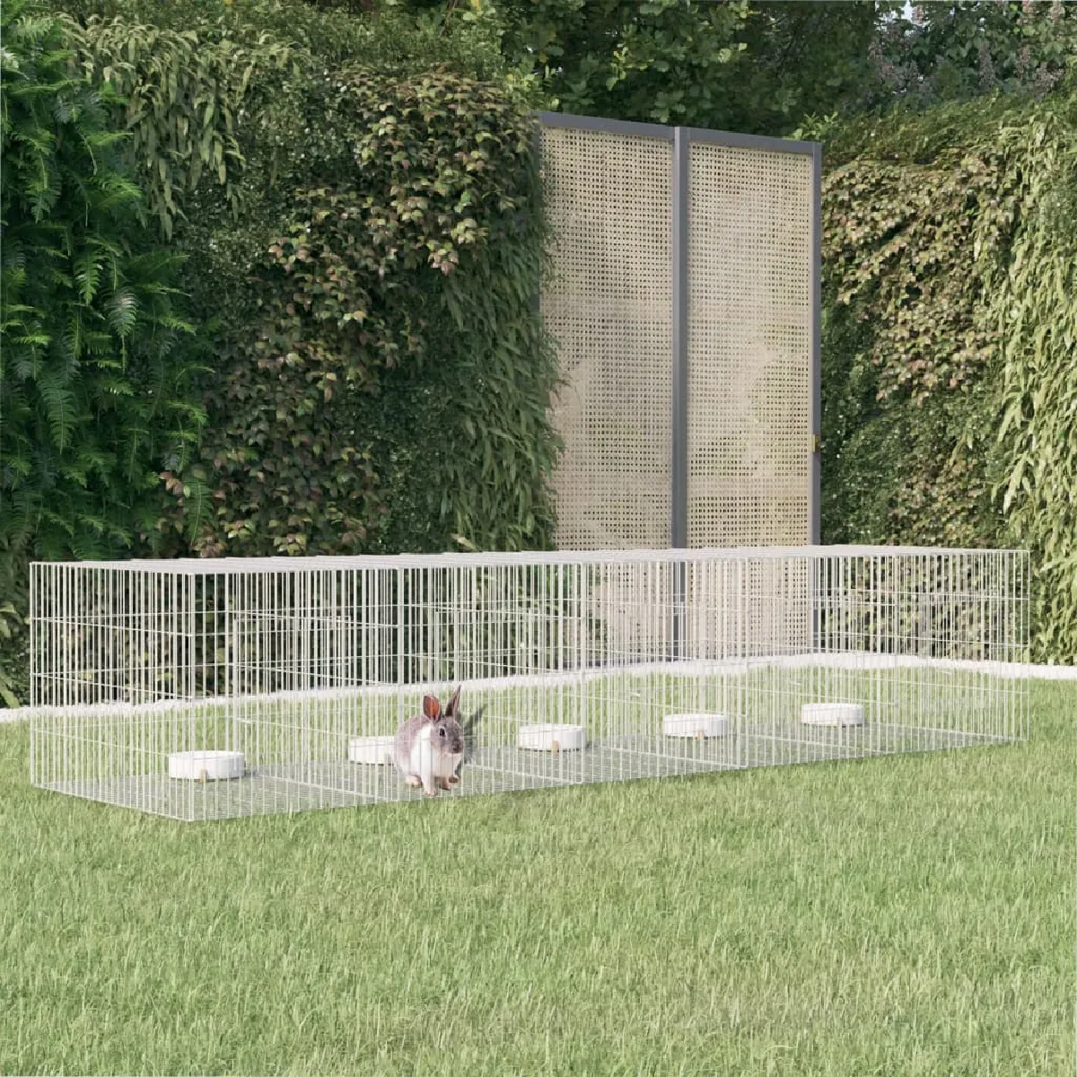 vidaXL Cage lapin 5 panneaux 273x79x54 cm Galvanisé