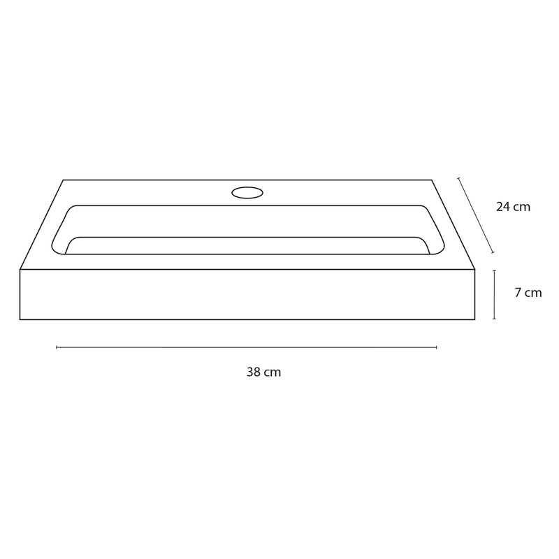 Differnz Small Flat fontein 38x24x7 cm