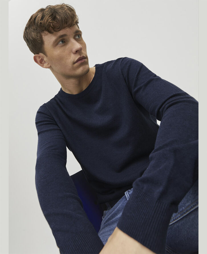 Jack & Jones JJEEMIL KNIT CREW NECK NOOS Blå
