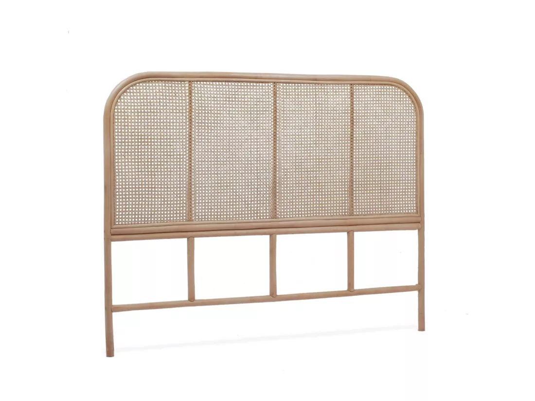 Tête de lit en rotin naturel et cannage. L 140 x P3 x H110cm