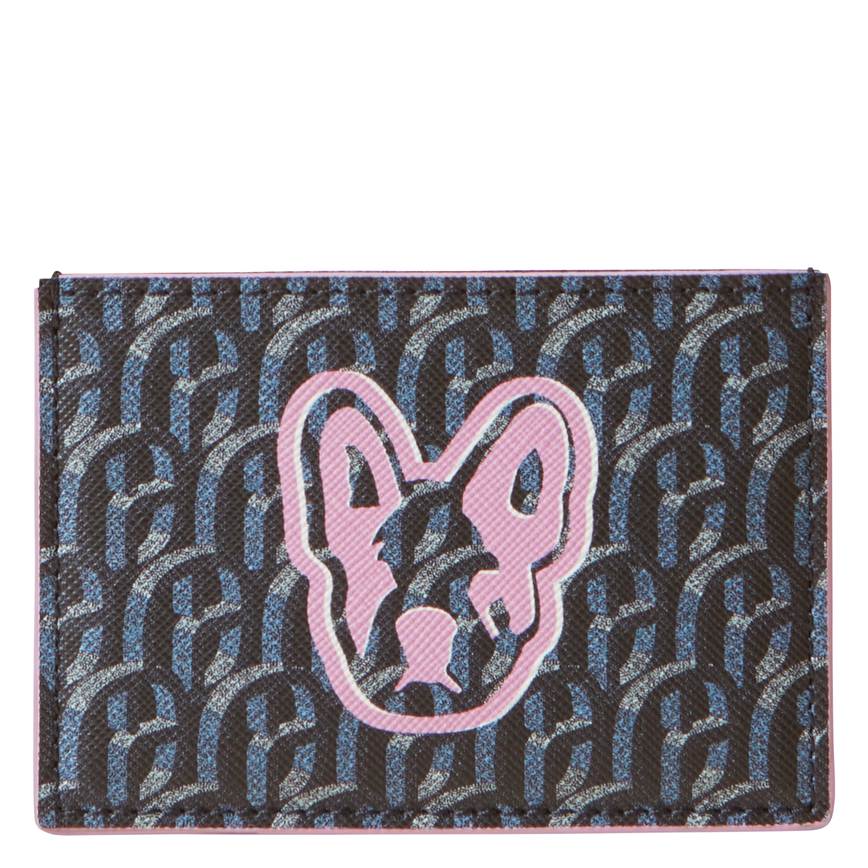 Porte-carte monogramme imprimé | Bleu