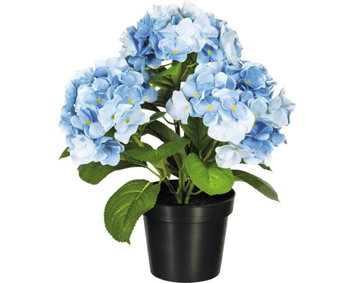 Kunsthortensia, kunststof, 32 cm, blauw