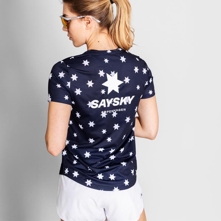 Saysky Star Combat T-Shirt Womens Blue/White