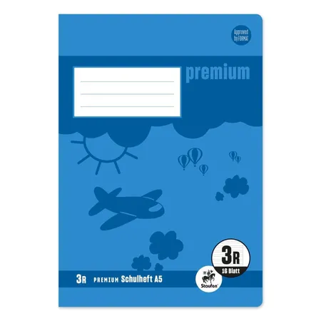 Staufen Premium Schulheft Lin3R A5 16 Blatt 90g/qm 14 Doppellinien mit Rand