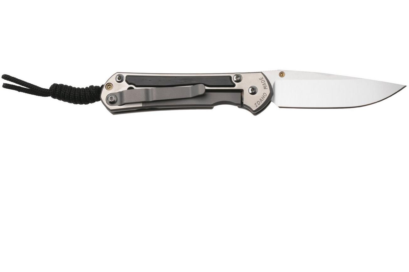 Chris Reeve Small Sebenza 31 S31-1620, Satin CPM MagnaCut, Polished Titanium, Bog Oak Inlay zakmes
