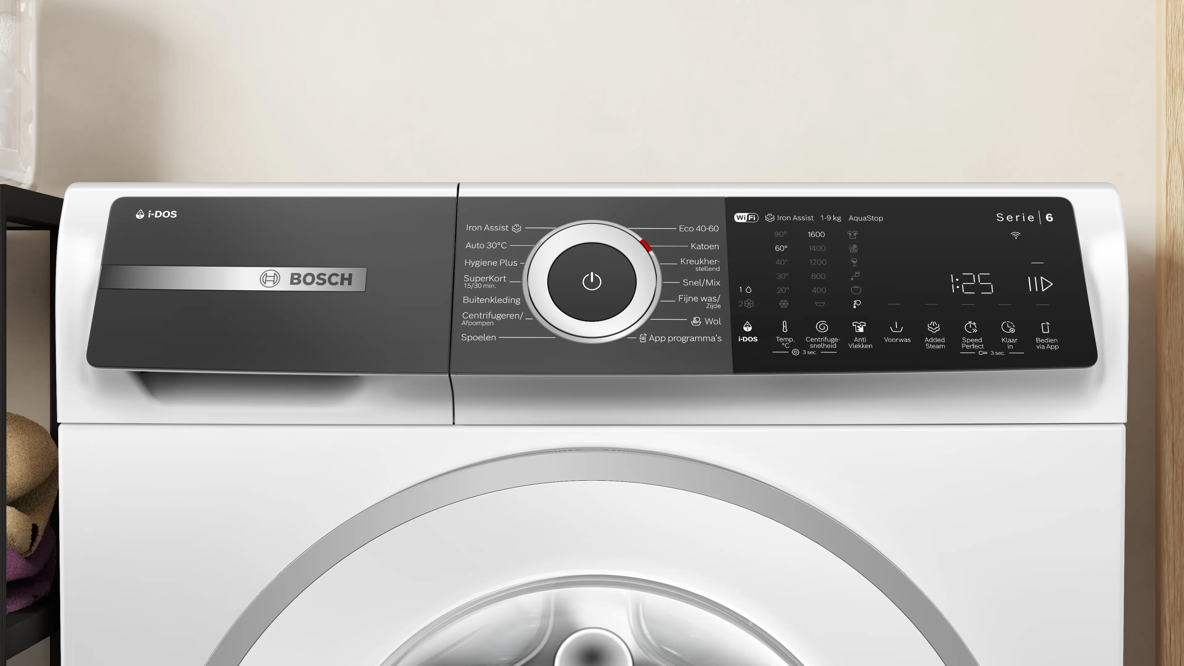Serie 6 Wasmachine, voorlader 9 kg max. 1600 rpm